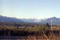 The Comox Glacier seen from the estuary of Courtenay River