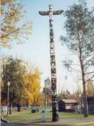 This totem tells the legend of Kelowna - you can see it in City Park