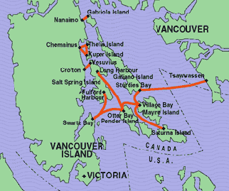 Map of Gulf Islands